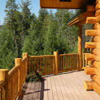 Meadowlark Log Open Deck Railing