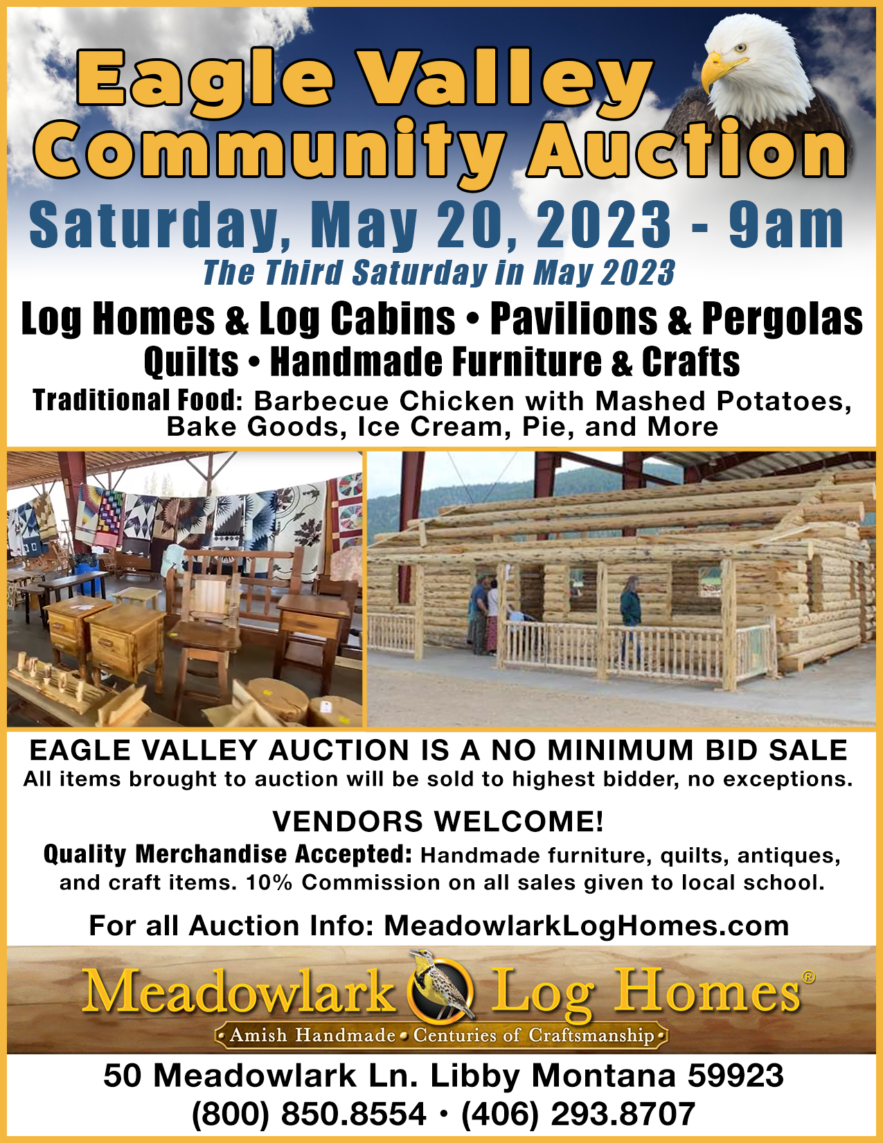 Amish Auction Meadowlark Log Homes