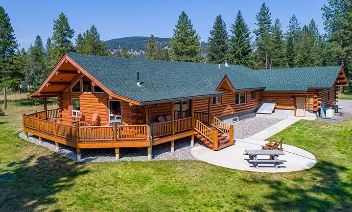 Meadowlark Log Homes Big Sky Rancher Amish Log Homestead