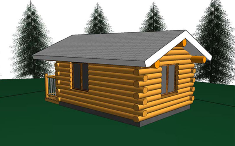 Aspen 12x16 Log Cabin - Meadowlark Log Homes