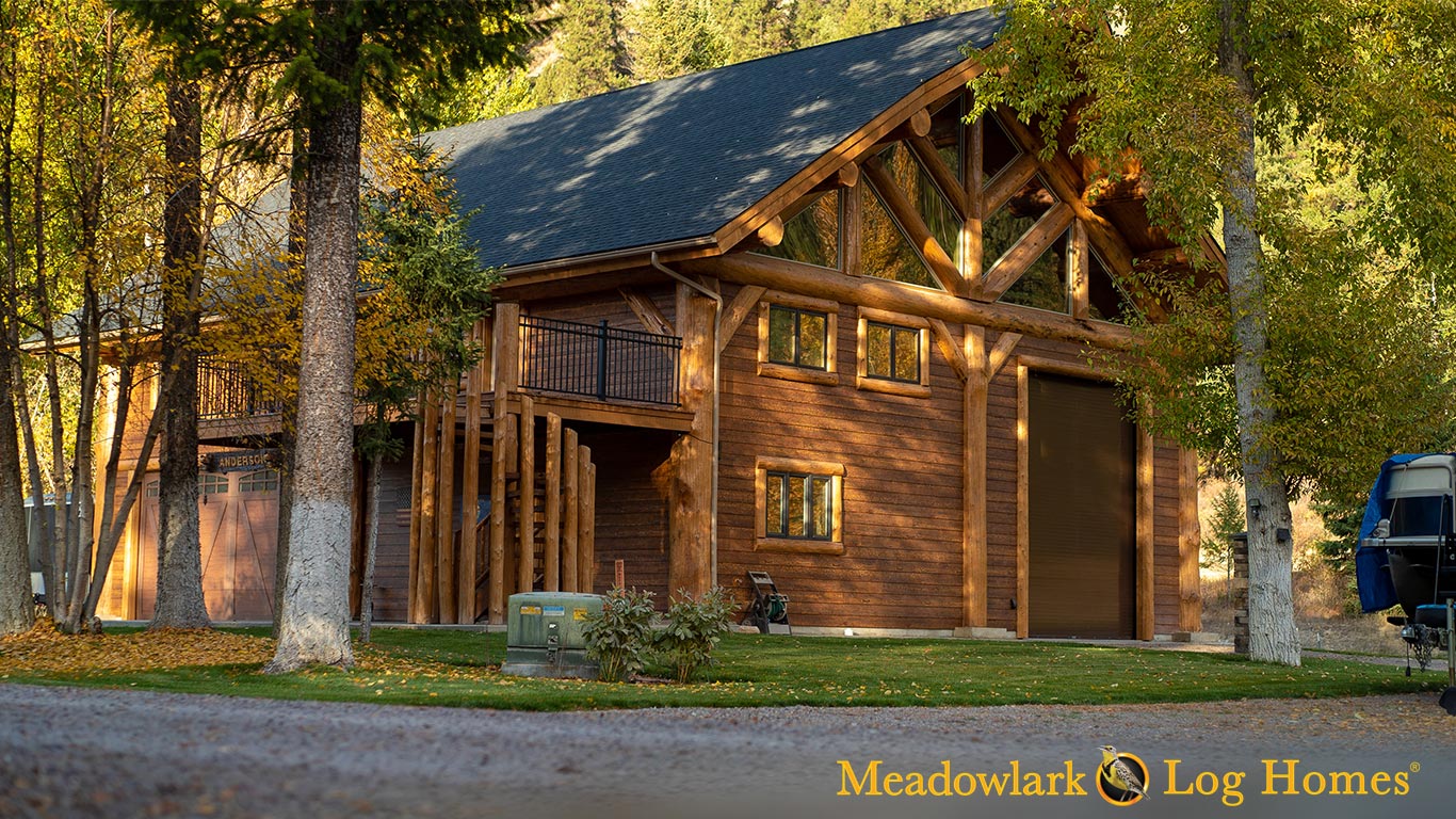 42x52 Montana  Timber  Frame  Meadowlark Log Homes 