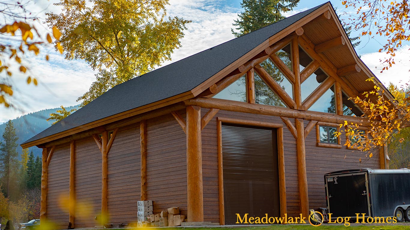 42x52 Montana  Timber  Frame  Meadowlark Log Homes 