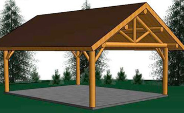 18x24 Amish Log Pavilion