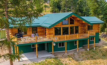 Lakeside Single Level Log Home