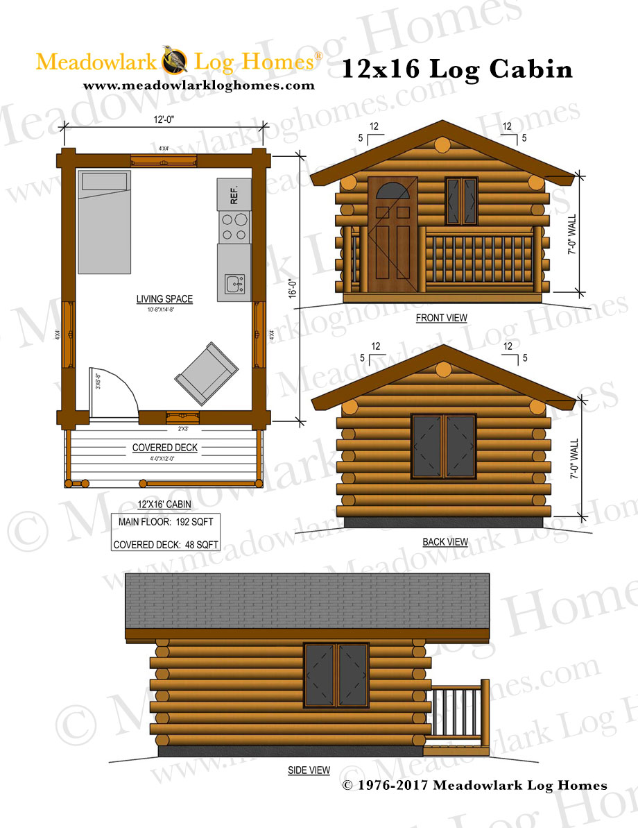 12x16 Log Cabin - Meadowlark Log Homes