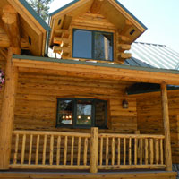 Meadowlark Log Covered Deck Railing